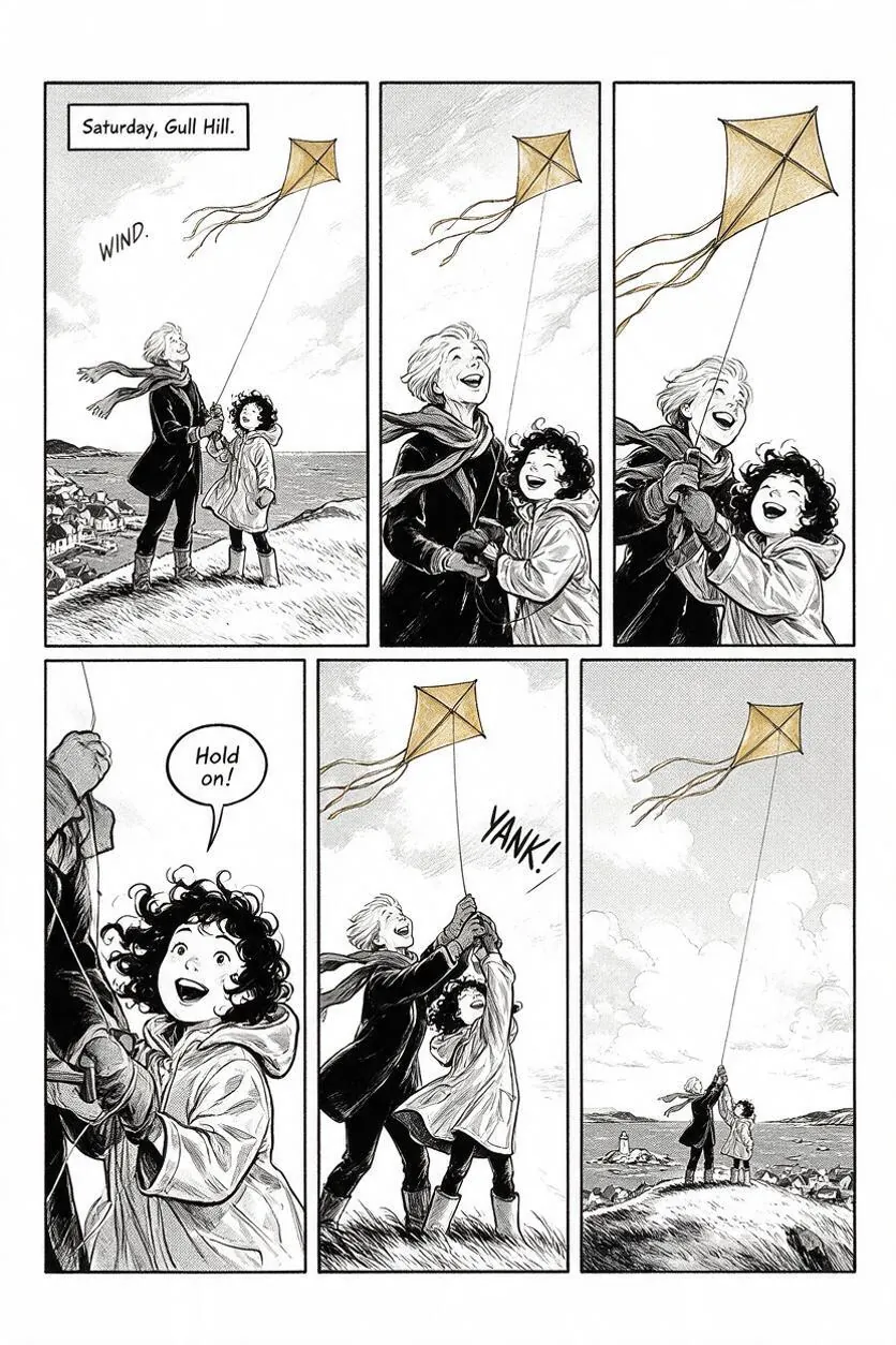 The kite story in the ink look.